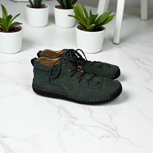Fashion Men\'s Ankle Boots Green Lace Up Fashion‎ Casual Stylish Size 11
